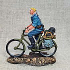 Миниатюра из олова Германский велосипедист, 1941 год, 54 мм, Студия Большой полк (ИЛ2447.14.03.54) (ИЛ2447.14.03.54 )