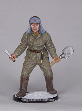 Миниатюра в росписи Боец Красной Армии, 1941-43 гг. СССР, 1:32, Сибирский партизан - фото