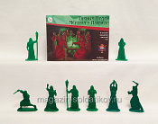 Солдатики из пластика Тайный Орден Мертвого Пламени/Монахи (8 шт, зеленый , 54 мм Воины и битвы - фото