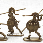 Солдатики из пластика Воины древней Эллады, набор №1 (12 шт, темная бронза) 52 мм, Солдатики ЛАД