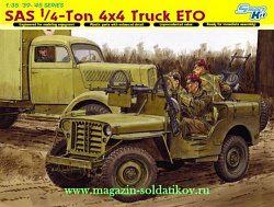 Сборная модель из пластика Д Джип SAS 1/4-Ton Truck ETO, (1/35) Dragon