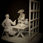 Сборная миниатюра из смолы Французы за столом, 75 мм, TRILOKA MINIATURES (TLK-75-045) (TLK-75-045)