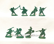 Биармия. Тяжёлая пехота (8 шт, зелёный), 54 мм, Воины и битвы - фото