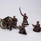 Фигурки из смолы Артиллерия «Красных» (5 фигур + пушка), 28 мм, АРЕС и STP-miniatures (RA-02) (RA-02)