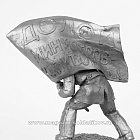 Миниатюра из олова 481 РТ Рабочий с транспорантом, 54 мм, Ратник