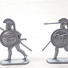 Солдатики из пластика Воины древней Эллады, набор №1 (12 шт, серебряный) 52 мм, Солдатики ЛАД