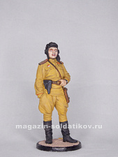 Миниатюра в росписи Гвардии майор, командир танкового батальона, 1945 год. СССР, 1:32, Сибирский партизан - фото