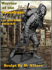 Сборная миниатюра из смолы LMFL120 - 002 Warrior of the Apocalypse, 120 mm, Legion Miniatures - фото