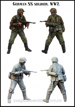 Сборная фигура из смолы ЕМ 35172 Немецкий солдат СС 1/35 Evolution