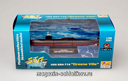 Масштабная модель в сборе и окраске Подводная лодка USS. SSN-772 «Гринвиль» 1:700 Easy Model