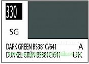 Краска художественная 10 мл. темно-зеленая BS381C/641, полуглянцевая, Mr. Hobby. Краски, химия, инструменты - фото