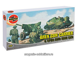 Сборная модель из пластика А 6 фунтовая пушка с транспортером BREN (1/76) Airfix (1309) (1309)