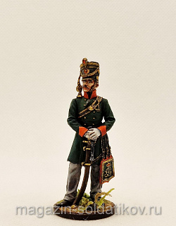 Миниатюра из олова Офицер гусарского полка. Баден, 1812 год, Студия Большой полк