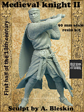 Сборная миниатюра из смолы Medieval knight II, 90 мм, Legion Miniatures - фото