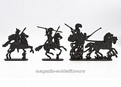 Солдатики из пластика Герои древней Эллады (4 шт, черный) 52 мм, Солдатики ЛАД - фото