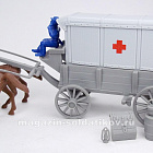 Солдатики из пластика Ambulance (gray) w/2 diff. (gray) tops & (blue driver), 1:32 ClassicToySoldiers