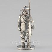 Сборная миниатюра из смолы Знаменосец, стоящий, 28 мм, Аванпост - фото