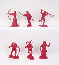 Солдатики из пластика Друзья Робин Гуда (рубиновый цвет), 1:32 Хобби Бункер