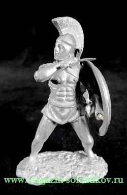 Миниатюра из металла Греческий гоплит с прямым мечом, 54 мм, Магазин Солдатики