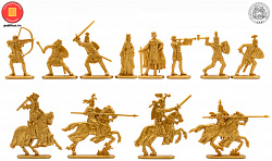 Солдатики из пластика Рыцарский турнир, набор в коробке (12 шт, золотой) 52 мм, Солдатики ЛАД