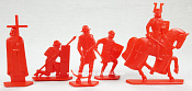 Солдатики из пластика Ледовое побоище.Тевтоны 54 мм (4+1 шт, цвет-красный), Воины и битвы - фото