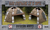 Сборная модель из пластика Bestial Huts - New Huts for 25-35mm Flames of war - фото