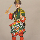 Миниатюра в росписи Гренадерский барабанщик лейб-гвардии Преображенского полка, 1708-1, 54 мм, Сибирский партизан.