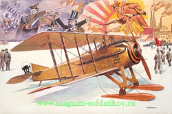 Сборная модель из пластика Rod 617 Самолет Spad VII c. 1 with Russian skies 1/32 Roden