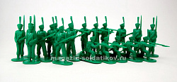 Солдатики из пластика Русские гренадеры 1812 года (зелёные), набор №1, 1:32, Уфимский солдатик