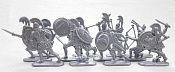 Солдатики из пластика Воины древней Эллады, набор №2 (12 шт, серебряный) 52 мм, Солдатики ЛАД - фото