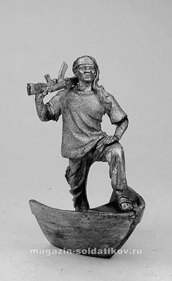 Сборная миниатюра из металла Пират Сомали, 54 мм Новый век