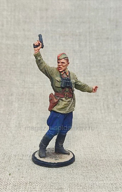 Миниатюра из олова Комбат, 1941 год. СССР, 54 мм, Студия Большой полк (ИЛ1273.13.02.54) (ИЛ1273.13.02.54)