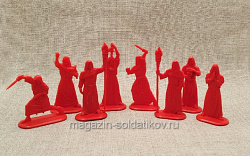 Солдатики из пластика Тайный Орден Мертвого Пламени/Монахи (8 шт, красный), 54 мм Воины и битвы (CN078-2-К-1) (CN078-2-К-1)