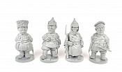 Фигурки из смолы Красная армия, Гражданская война, набор из 4 фигурок, 50 мм, Баталия миниатюра - фото