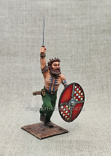 Миниатюра из олова Галльский воин в атаке, 54 мм, Большой полк - фото