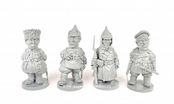 Фигурки из смолы Красная армия, Гражданская война, набор из 4 фигурок, 50 мм, Баталия миниатюра