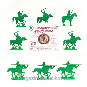 Рыцари-Тамплиеры (8 фигурок, зелёный) 1:32, Уфимский солдатик - фото