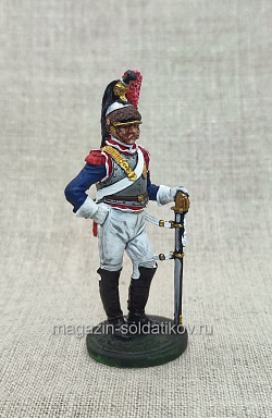 Миниатюра из олова Французский кирасир 1808-15 гг., 54 мм, Студия Большой полк (ИЛ1765.12.03.54) (ИЛ1765.12.03.54)