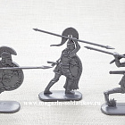 Солдатики из пластика Воины древней Эллады, набор №1 (12 шт, серебряный) 52 мм, Солдатики ЛАД