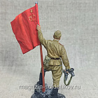 Гвардии ефрейтор пехоты Красной Армии с советским флагом, Красный фронт, 54 мм (КФ-004) (КФ-004)