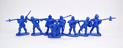 Солдатики из пластика Набор «Испанские воины» (синий цвет), 1/32 Инженеръ Басевичъ для Chintoys - фото