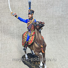 Миниатюра из олова Полковник 9-го гусарского полка, Франция 1810 г., 54 мм, Студия Большой полк (ИЛ2765.12.03.54) (ИЛ2765.12.03.54)