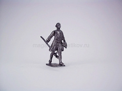 Солдатики из металла Прусский мушкетер (идущий с треуголкой в руке) Магазин Солдатики (Prince August)
