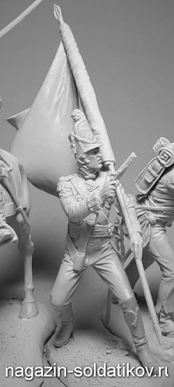 Сборная фигура из металла Знаменосец британских пехотныъ полков, 1812-15, 54мм, V.Danilov