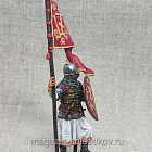 Миниатюра из олова Русский воин со стягом, 1380 г. 54 мм, Студия Большой полк (ИЛ2331.08.04.54) (ИЛ2331.08.04.54)