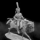 Сборная миниатюра из смолы Русский гусар с пикой (2 варианта голов), 1812-14 гг., 54 мм, Chronos miniatures (CHM-54356) (CHM-54356)