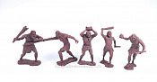 Солдатики из пластика Каменный век, набор №1 (темно-коричневый), 1:32 Хобби Бункер - фото