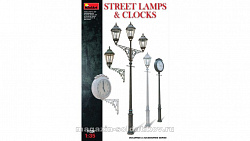 Сборная модель из пластика Уличные фонарные столбы с уличными часами MiniArt (1/35)