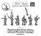 Сборная миниатюра из металла (BRI-20) Пехота Британцев - Командование (Перинейская) BLI, Warlord - фото