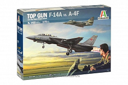 Сборная модель из пластика ИТ Самолет «Top Gun» F-14A vs A-4F 1:72 Italeri